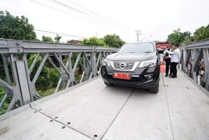 Jembatan Darurat di Bantan Sudah Bisa Dilalui