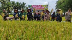 Bupati Okut H Lanosin Ikut Langsung Panen Raya Nusantara Satu Juta Hektare