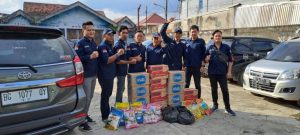 Per-maskot Bagikan Bantuan Sembako Kepada Korban Kebakaran di Palembang