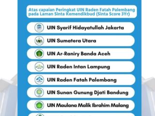 UIN Raden Fatah Palembang Menduduki Peringkat 5 di SINTA, Suksesnya Publikasi dan Penelitian