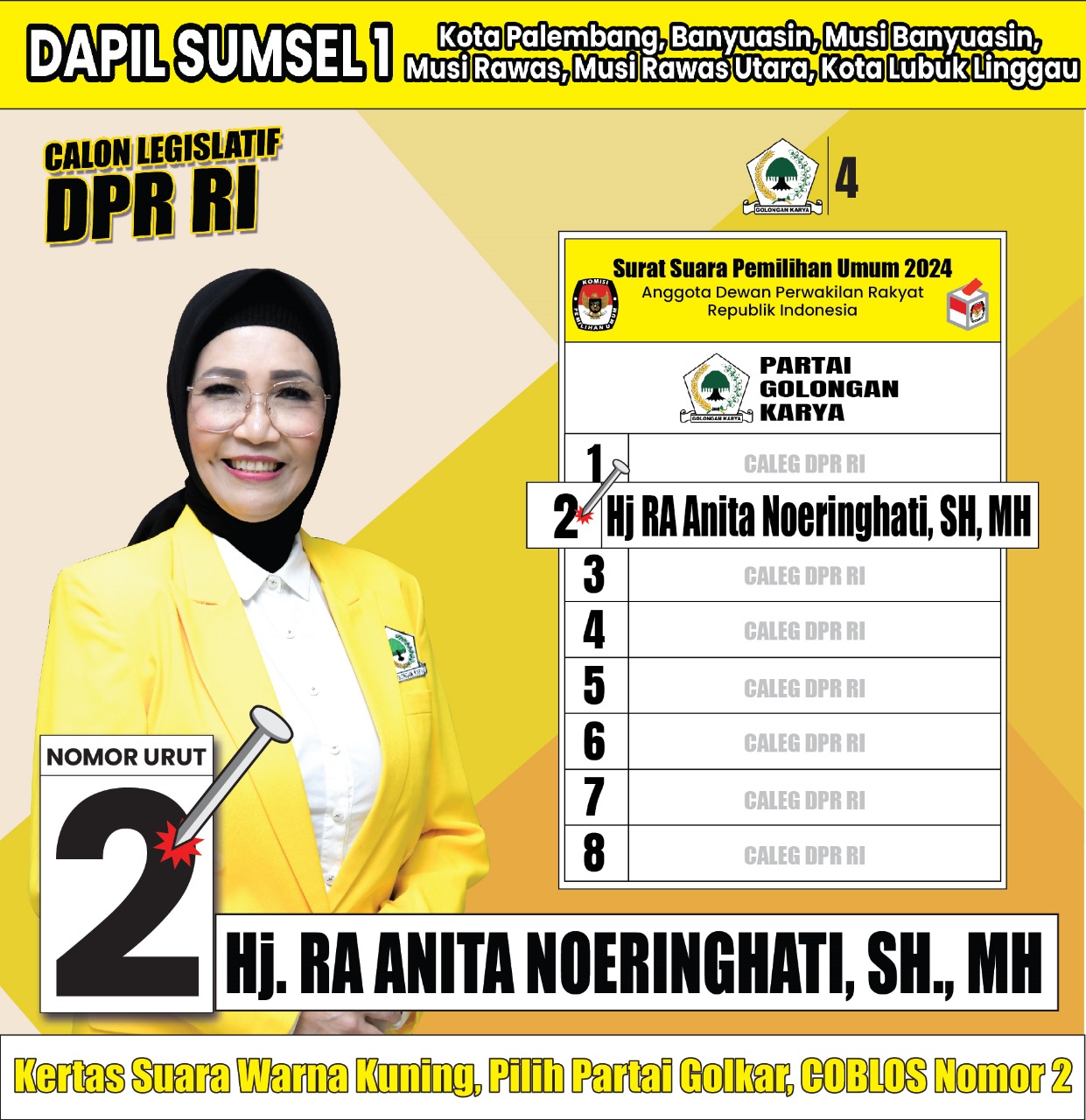 Hj. Anita Noeringhati, Ketua DPRD Provinsi Sumatera Selatan