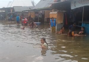 Kenaikan Debit Sungai Musi Sebabkan Kota Palembang Banjir
